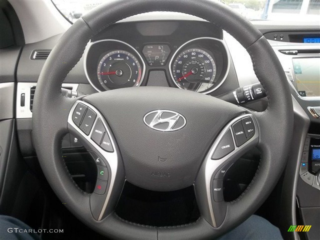 2013 Elantra Limited - Shimmering Air Silver / Black photo #11