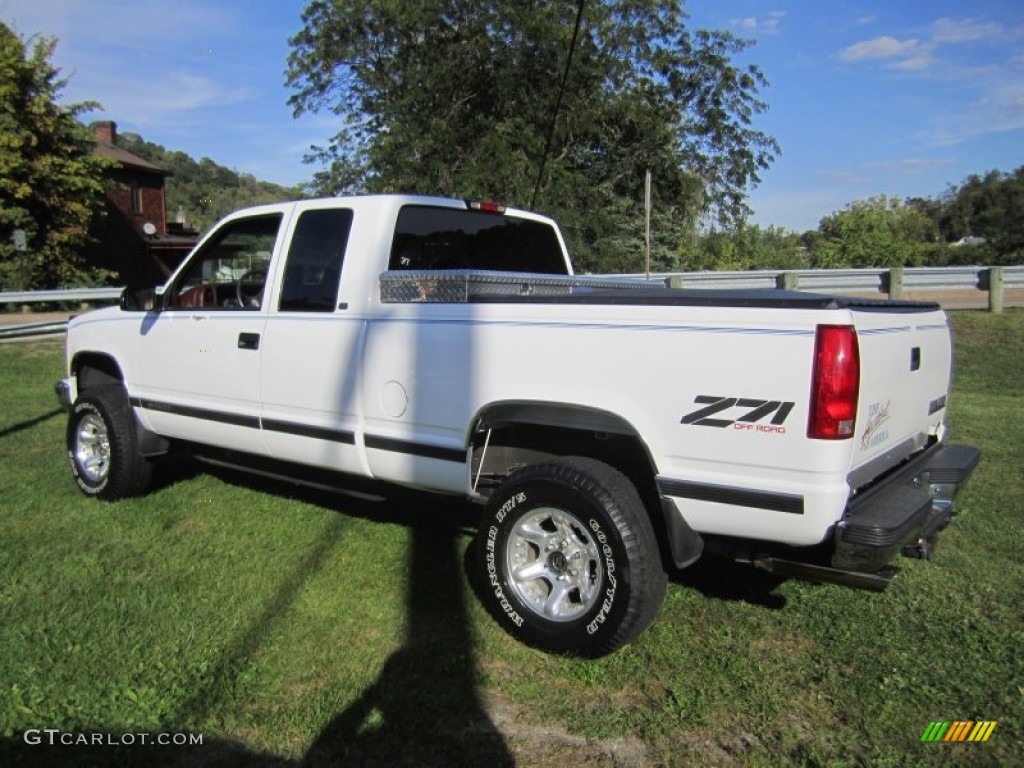 1998 C/K K1500 Extended Cab 4x4 - Summit White / Red photo #9