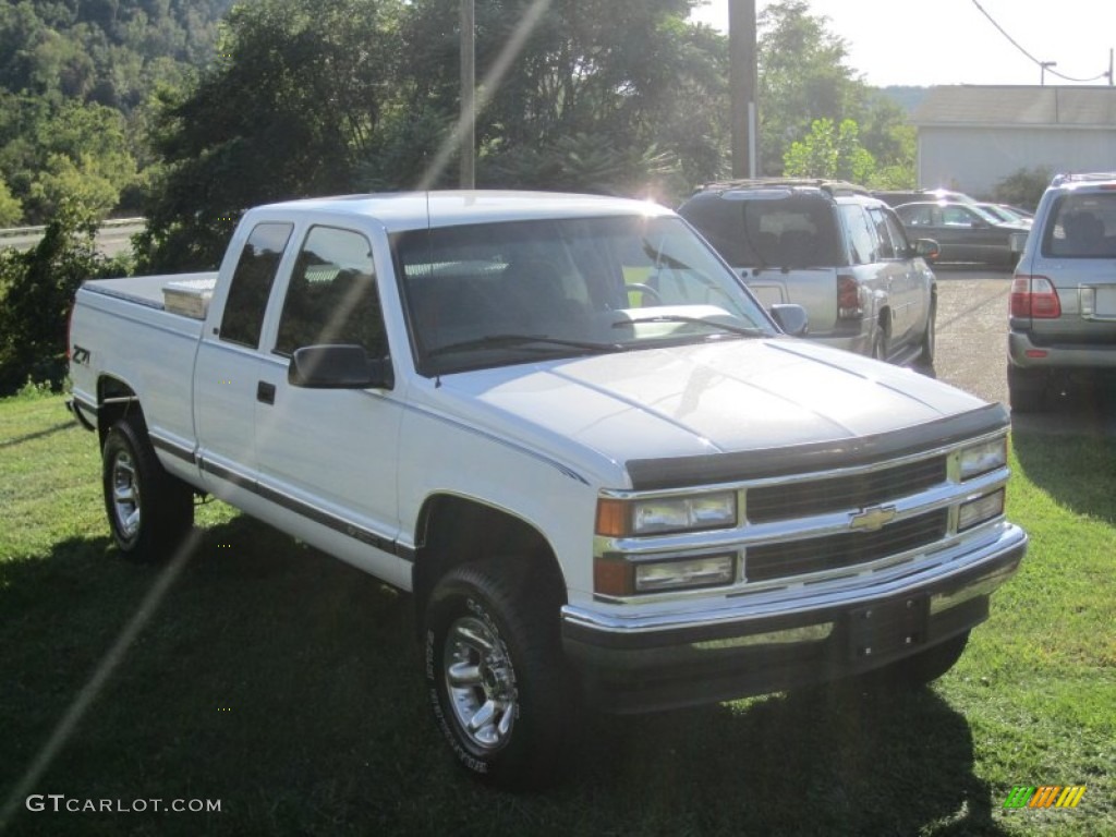 1998 C/K K1500 Extended Cab 4x4 - Summit White / Red photo #15