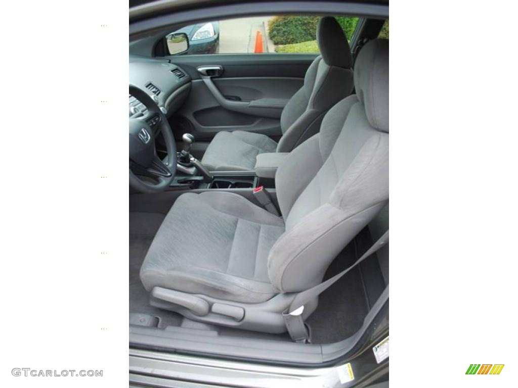 2007 Civic LX Coupe - Galaxy Gray Metallic / Gray photo #14