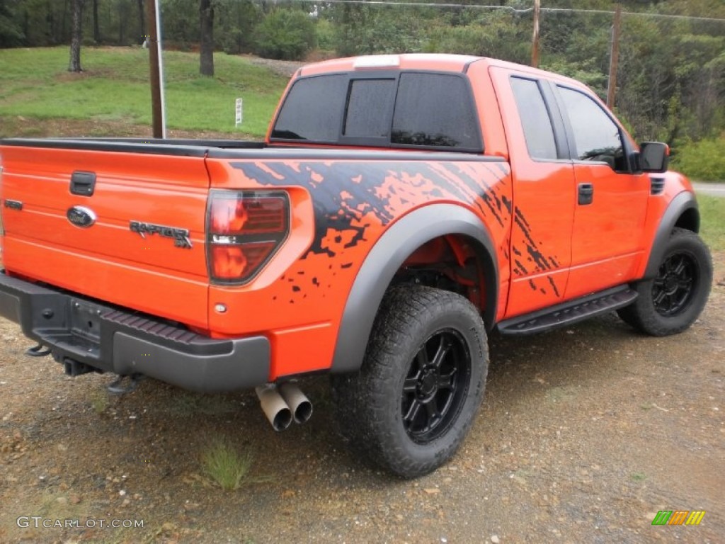 2010 F150 SVT Raptor SuperCab 4x4 - Molten Orange Tri Coat / Raptor Black/Orange photo #6