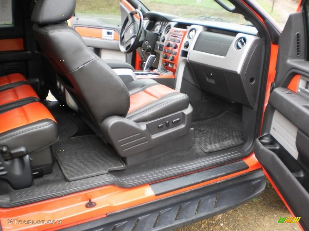 2010 F150 SVT Raptor SuperCab 4x4 - Molten Orange Tri Coat / Raptor Black/Orange photo #16