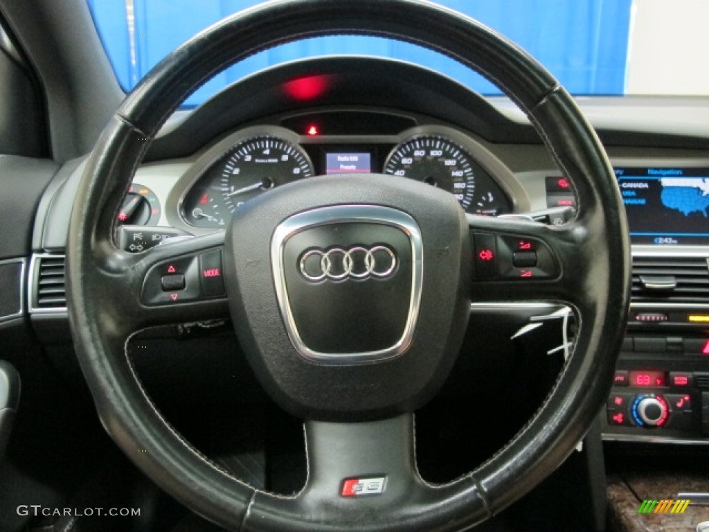 2007 Audi S6 5.2 quattro Sedan Black Steering Wheel Photo #70912248