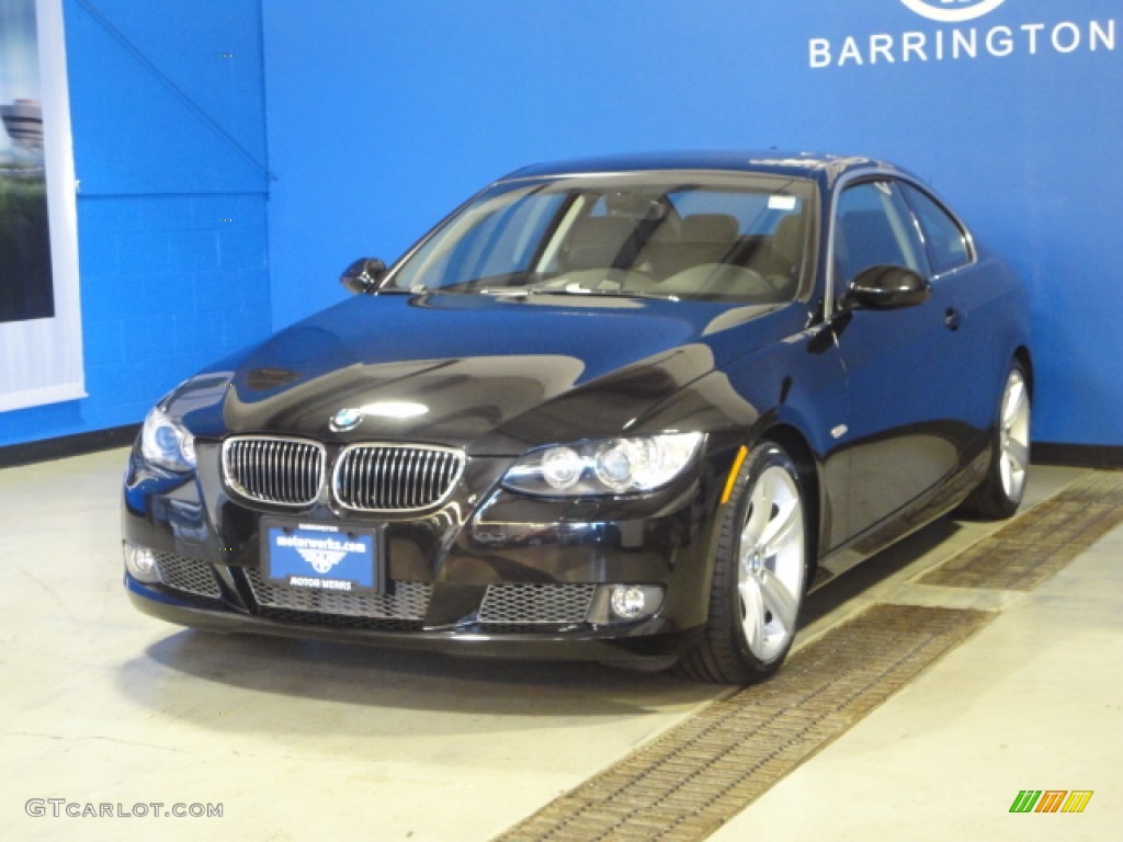 2007 3 Series 335i Coupe - Black Sapphire Metallic / Black Dakota Leather photo #3