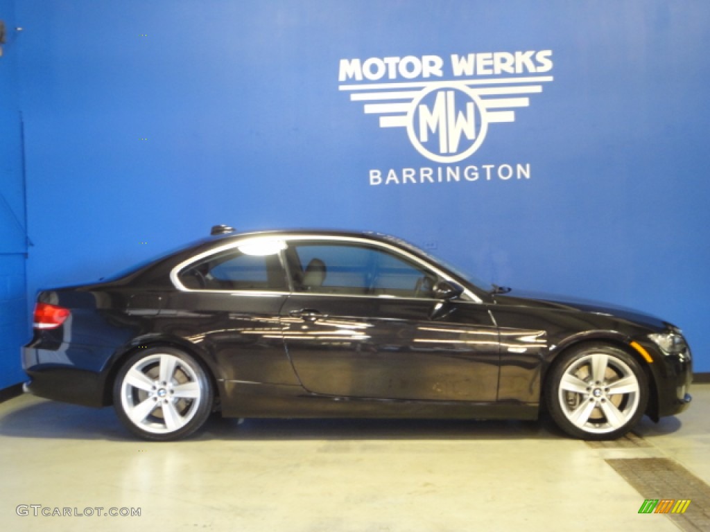 2007 3 Series 335i Coupe - Black Sapphire Metallic / Black Dakota Leather photo #10