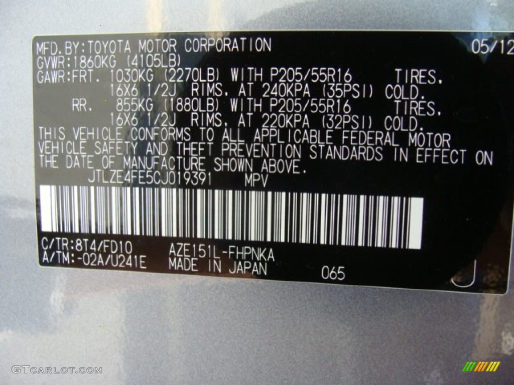 2012 xB Color Code 8T4 for Stingray Metallic Photo #70913416