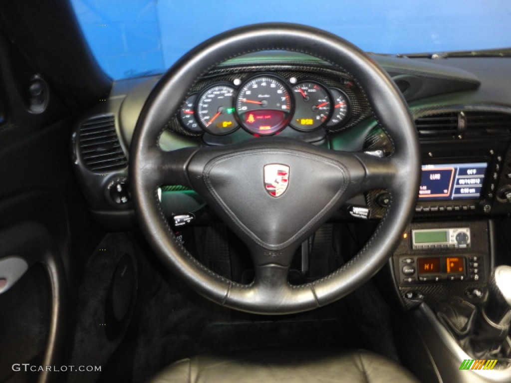2004 Porsche 911 Turbo Cabriolet Black Steering Wheel Photo #70914781