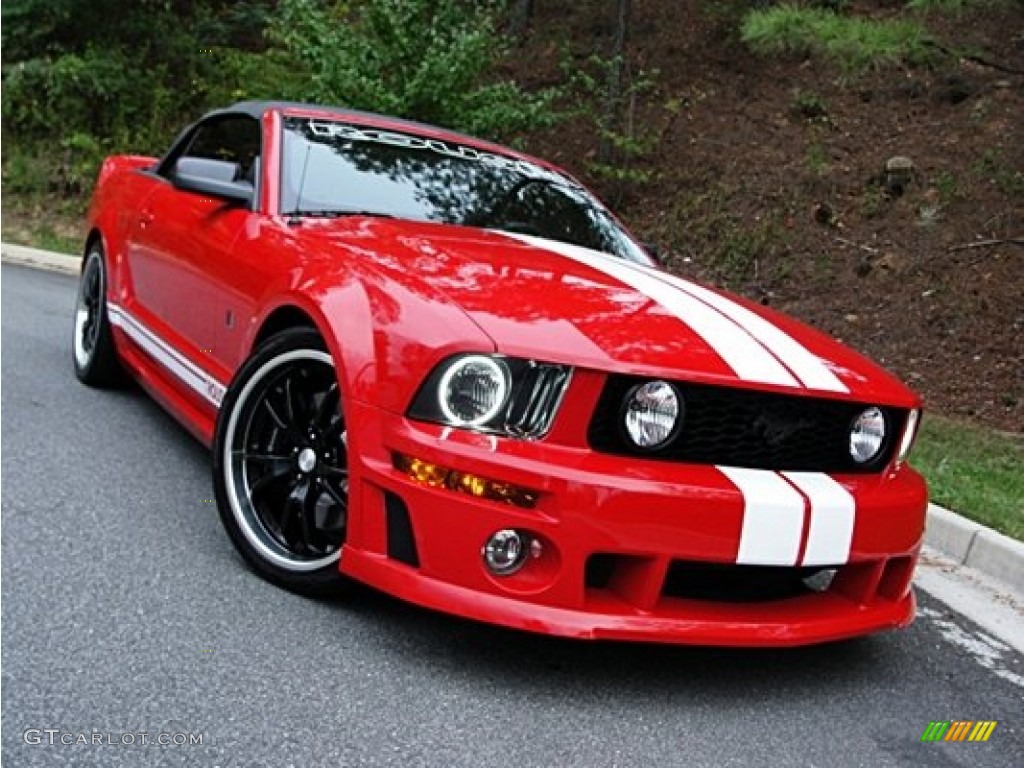 2005 Mustang Roush Stage 1 Convertible - Torch Red / Dark Charcoal/Red photo #42
