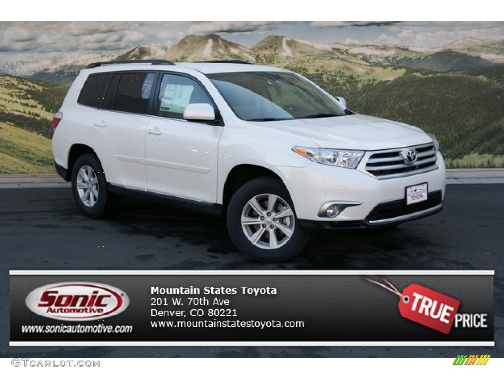 2012 Highlander V6 4WD - Blizzard White Pearl / Sand Beige photo #1