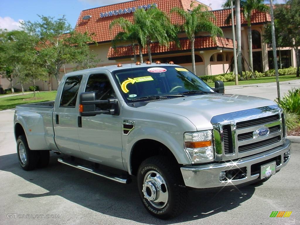 2008 F350 Super Duty Lariat Crew Cab 4x4 Dually - Silver Metallic / Medium Stone photo #1