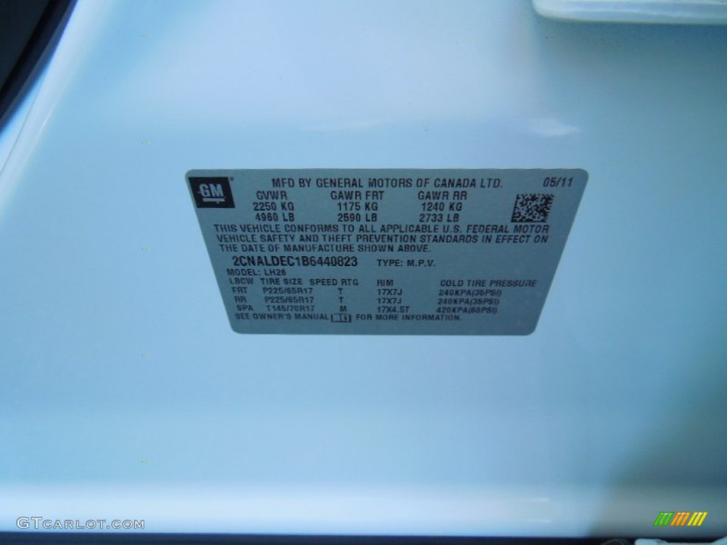 2011 Equinox LT - Summit White / Light Titanium/Jet Black photo #7