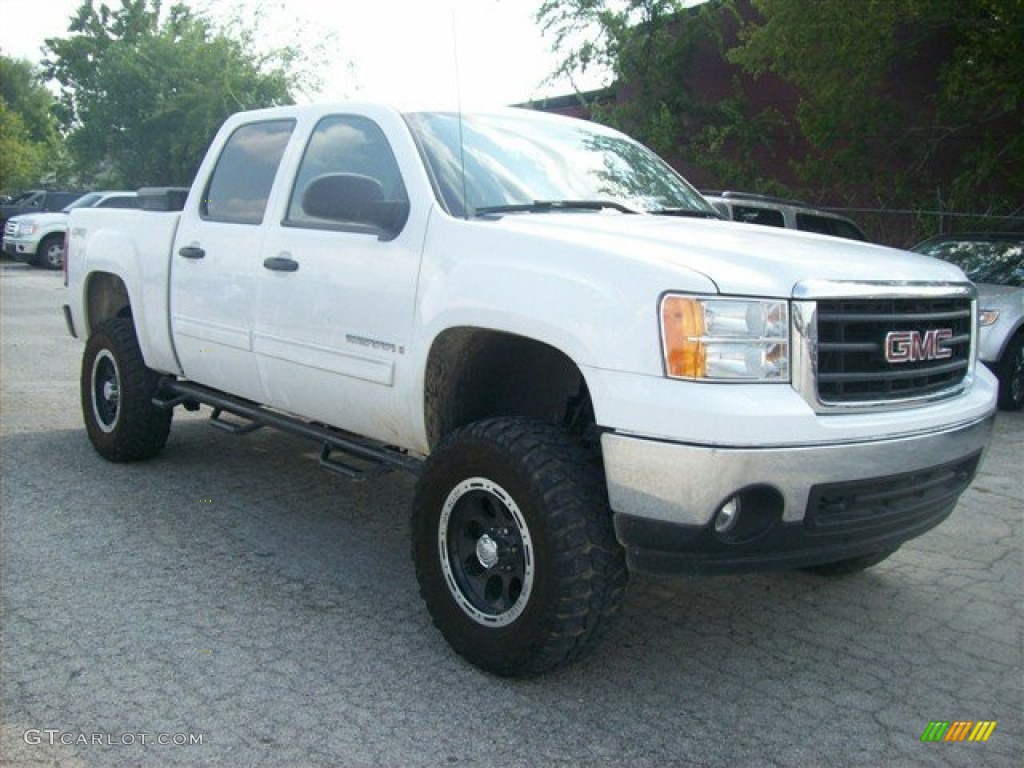 2008 Sierra 1500 SLE Crew Cab 4x4 - Summit White / Ebony photo #1