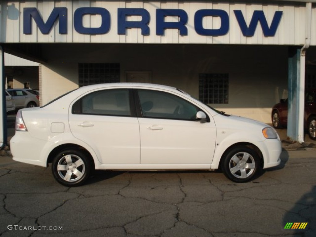 2007 Aveo LS Sedan - Summit White / Charcoal Black photo #1