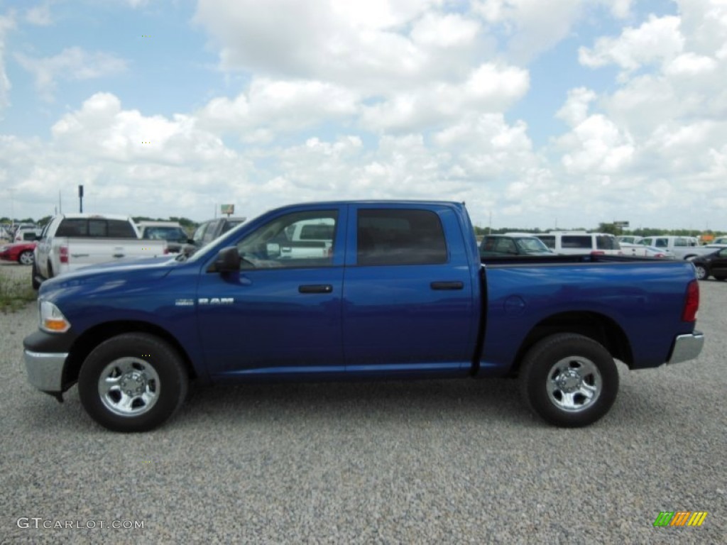 2010 Ram 1500 ST Crew Cab 4x4 - Deep Water Blue Pearl / Dark Slate/Medium Graystone photo #5