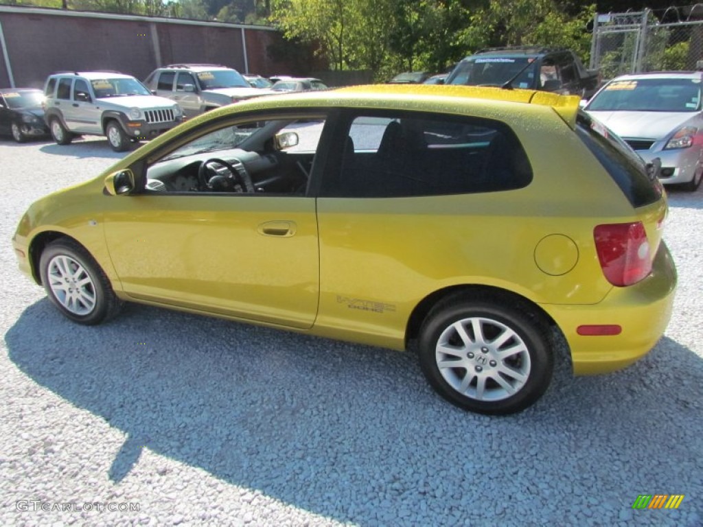 2002 Civic Si Hatchback - Yellow Pearl Metallic / Black photo #8