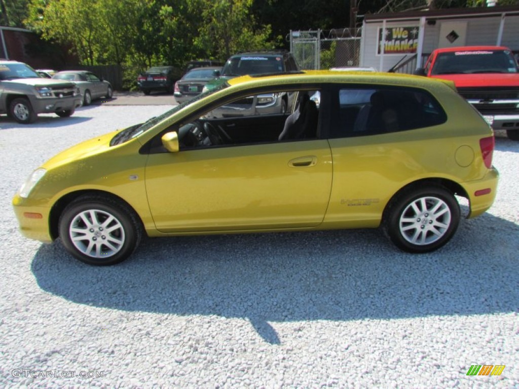 2002 Civic Si Hatchback - Yellow Pearl Metallic / Black photo #9
