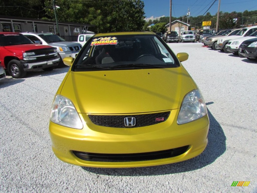 2002 Civic Si Hatchback - Yellow Pearl Metallic / Black photo #12