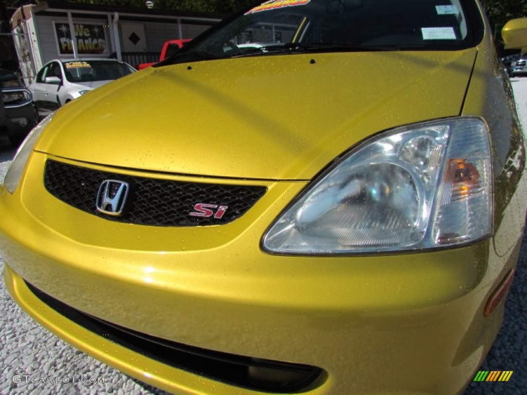 2002 Civic Si Hatchback - Yellow Pearl Metallic / Black photo #13
