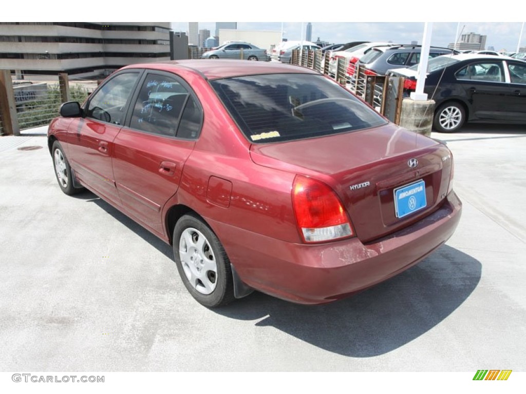 2002 Elantra GLS Sedan - Chianti Red / Gray photo #5
