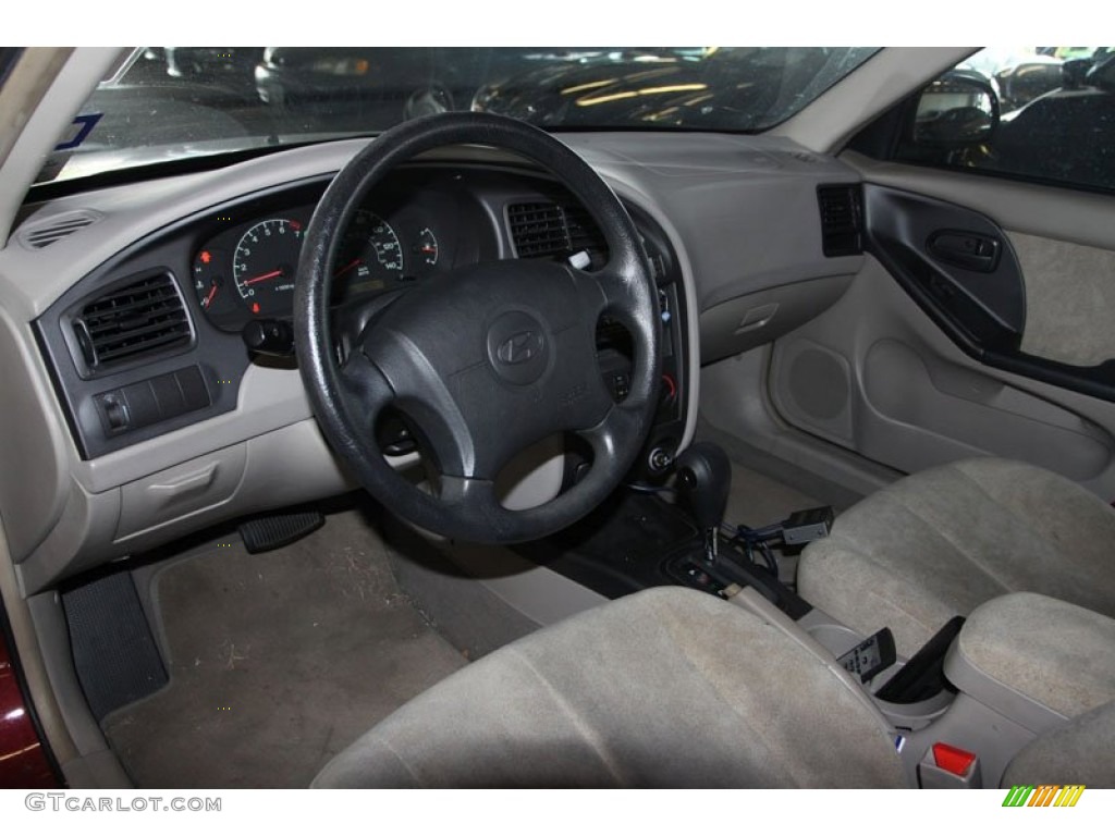 2002 Elantra GLS Sedan - Chianti Red / Gray photo #10