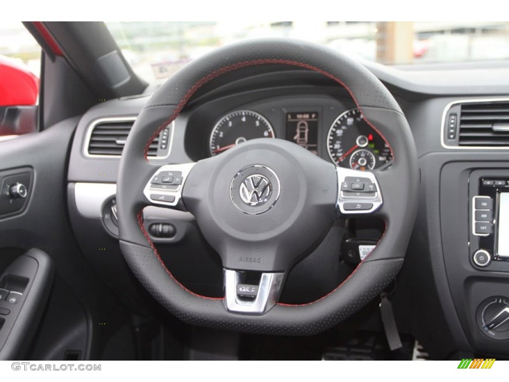 2013 Volkswagen Jetta GLI Titan Black Steering Wheel Photo #70934479