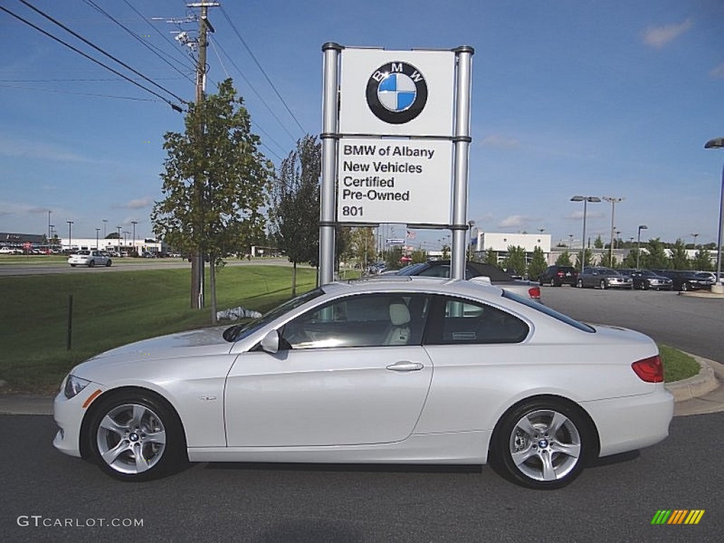 2013 3 Series 335i Coupe - Mineral White Metallic / Oyster photo #1