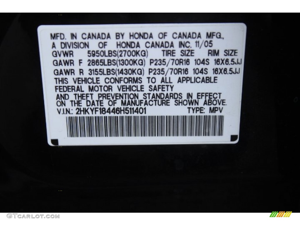 2006 Pilot EX 4WD - Nighthawk Black Pearl / Saddle photo #30