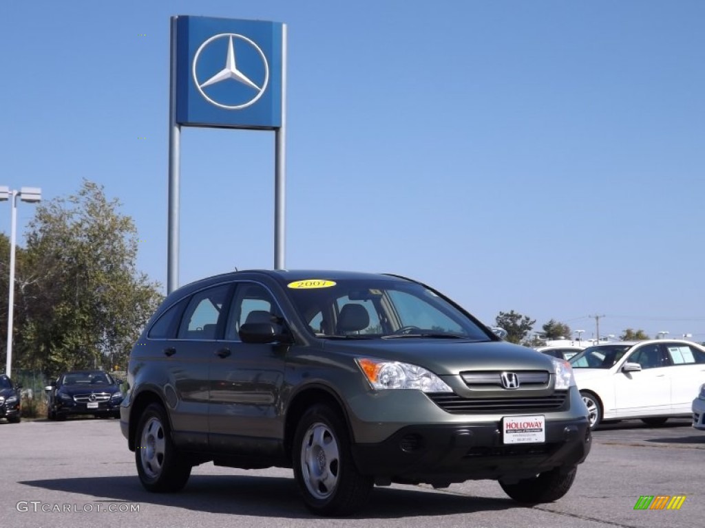 2007 CR-V LX 4WD - Green Tea Metallic / Ivory photo #3