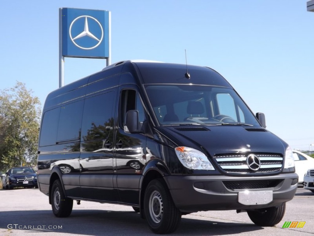 2012 Sprinter 2500 High Roof Passenger Van - Jet Black / Black Leatherette photo #1