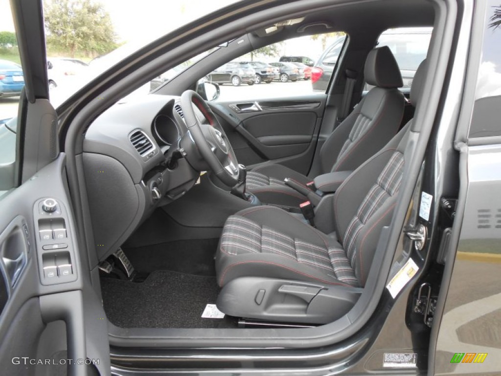 2013 GTI 4 Door - Carbon Steel Gray Metallic / Interlagos Plaid Cloth photo #11