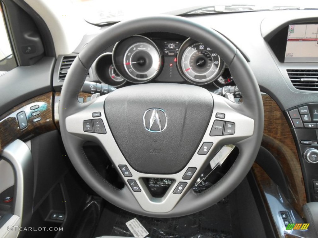 2013 Acura MDX SH-AWD Advance Graystone Steering Wheel Photo #70945597