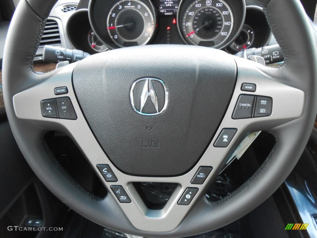 2013 Acura MDX SH-AWD Advance Graystone Steering Wheel Photo #70945606