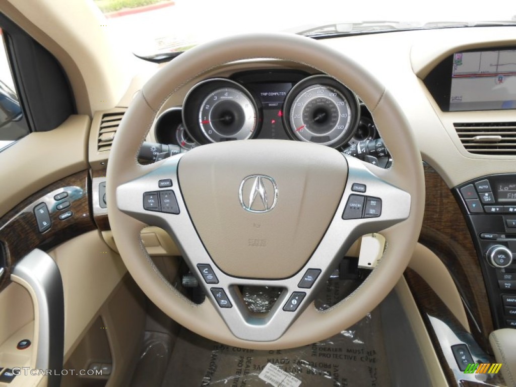 2013 Acura MDX SH-AWD Technology Parchment Steering Wheel Photo #70945834