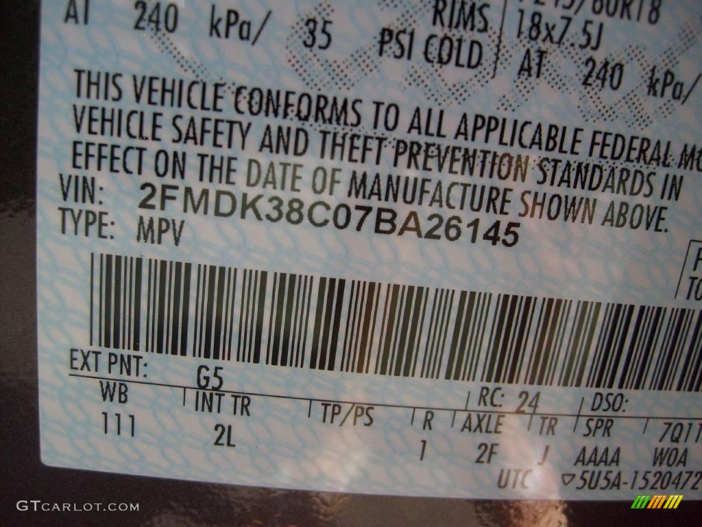 2007 Edge SEL - Carbon Metallic / Medium Light Stone photo #15