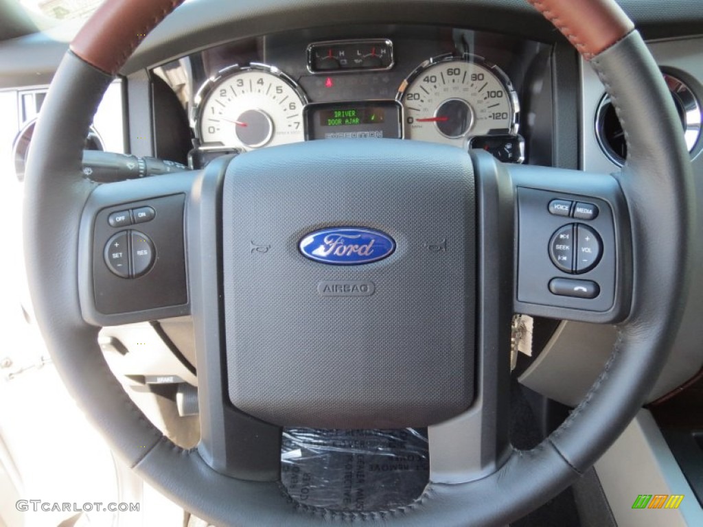 2013 Ford Expedition King Ranch King Ranch Charcoal Black/Chaparral Leather Steering Wheel Photo #70949341
