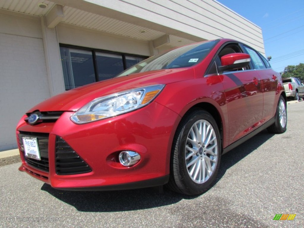 2012 Focus SEL 5-Door - Red Candy Metallic / Arctic White Leather photo #1