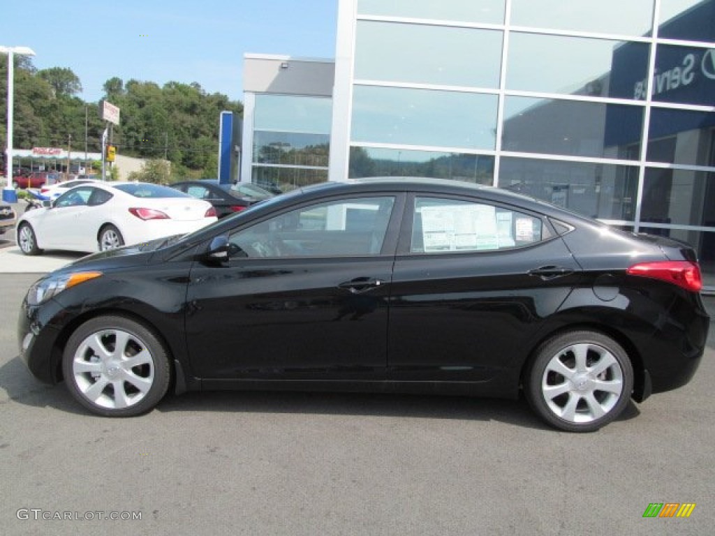 2013 Elantra Limited - Midnight Black / Gray photo #2