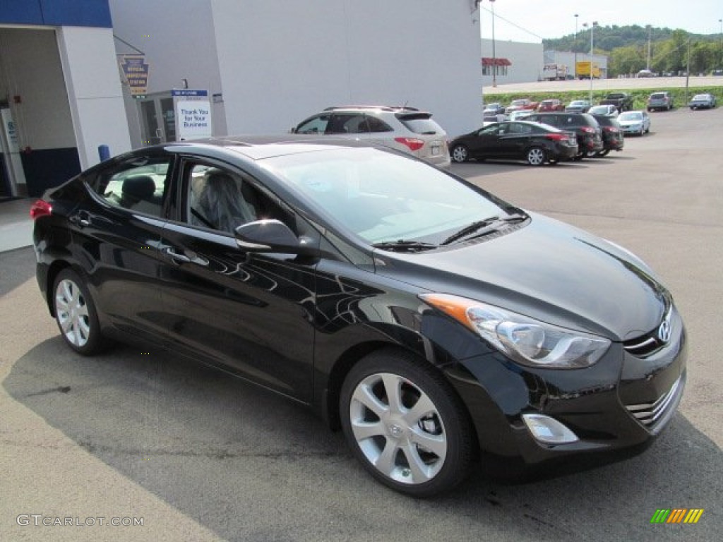 2013 Elantra Limited - Midnight Black / Gray photo #4