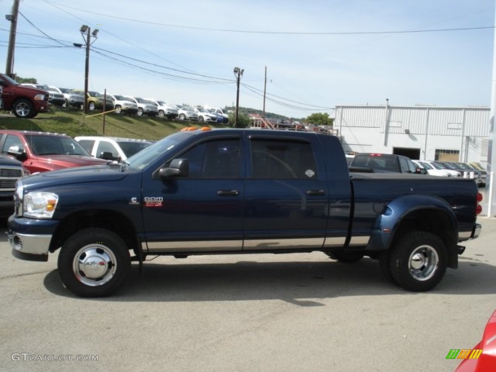 2008 Ram 3500 SLT Mega Cab 4x4 Dually - Patriot Blue Pearl / Medium Slate Gray photo #8