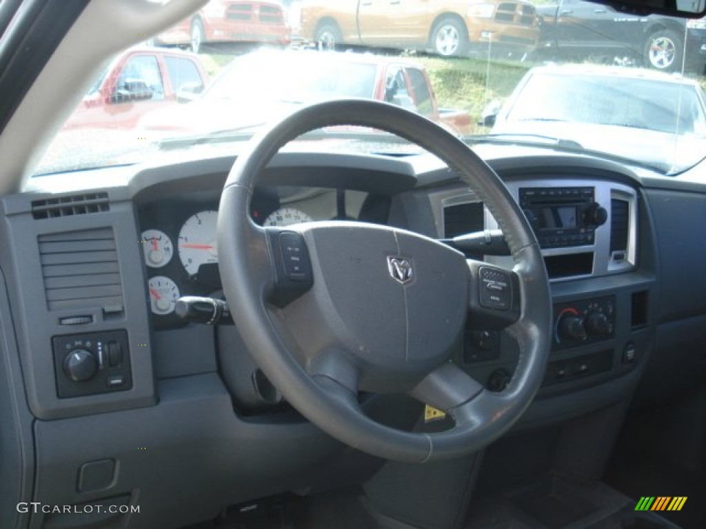 2008 Dodge Ram 3500 SLT Mega Cab 4x4 Dually Medium Slate Gray Steering Wheel Photo #70952278