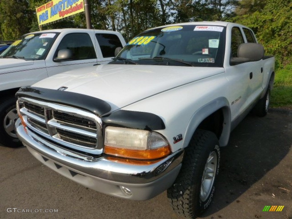 2000 Dakota SLT Crew Cab 4x4 - Bright White / Agate photo #5