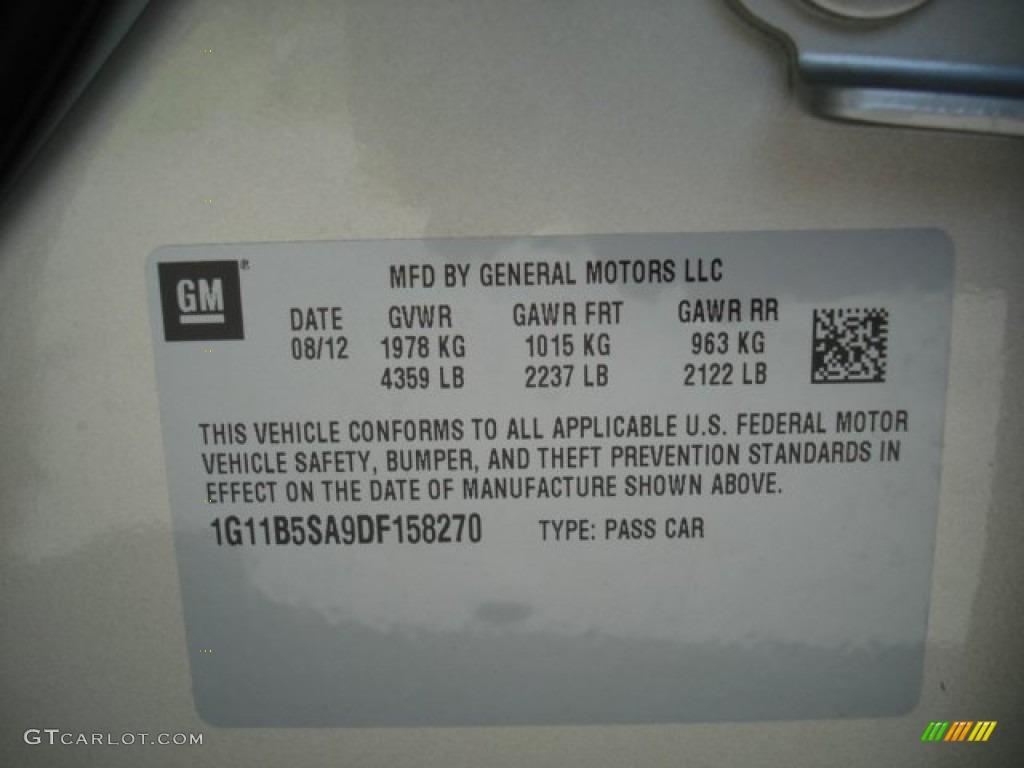 2013 Malibu LS - Champagne Silver Metallic / Jet Black/Titanium photo #20