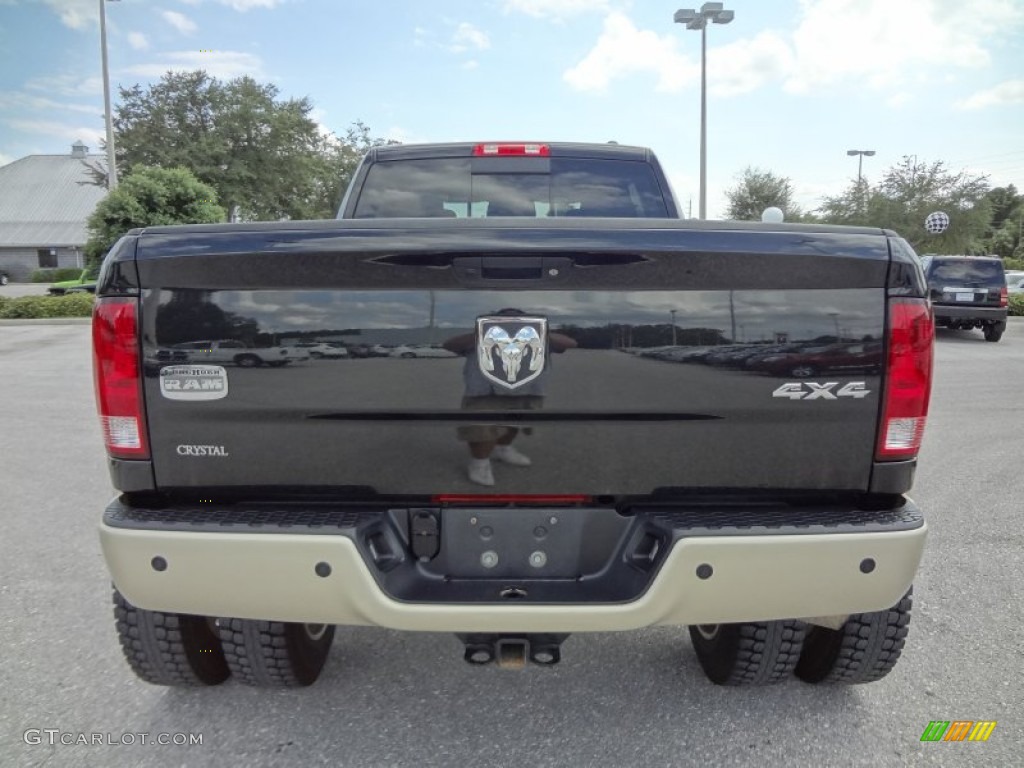 Brilliant Black Crystal Pearl 2011 Dodge Ram 3500 HD Laramie Longhorn Mega Cab 4x4 Dually Exterior Photo #70957834