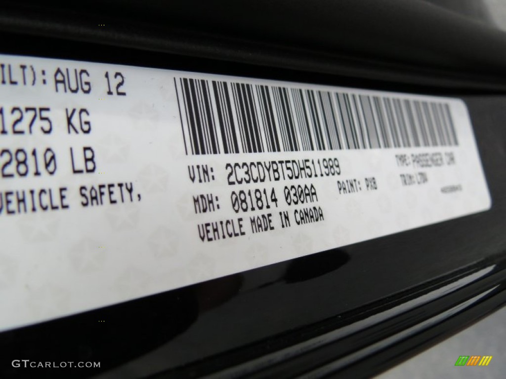 2013 Challenger Color Code PX8 for Pitch Black Photo #70958335