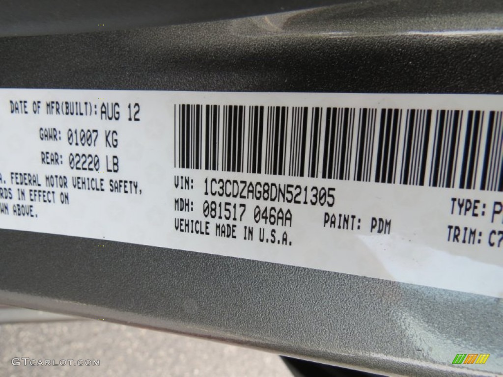 2013 Avenger Color Code PDM for Tungsten Metallic Photo #70958836