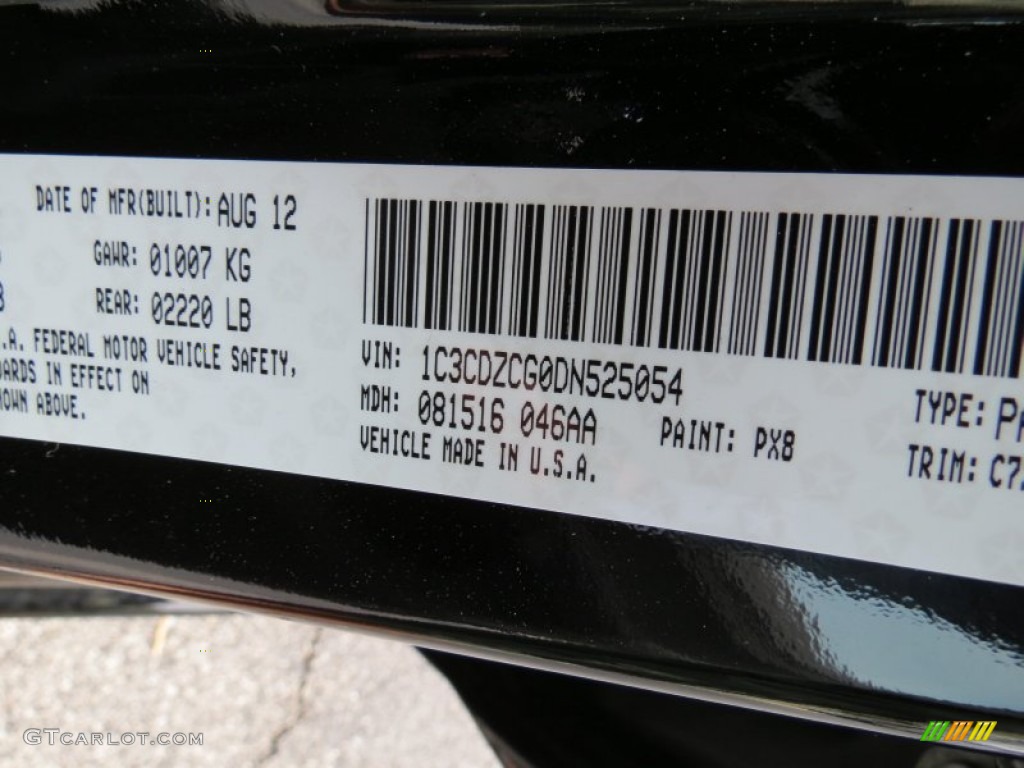 2013 Avenger Color Code PX8 for Black Photo #70959109