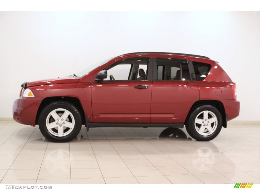 Inferno Red Crystal Pearlcoat 2007 Jeep Compass Sport 4x4 Exterior Photo #70961305