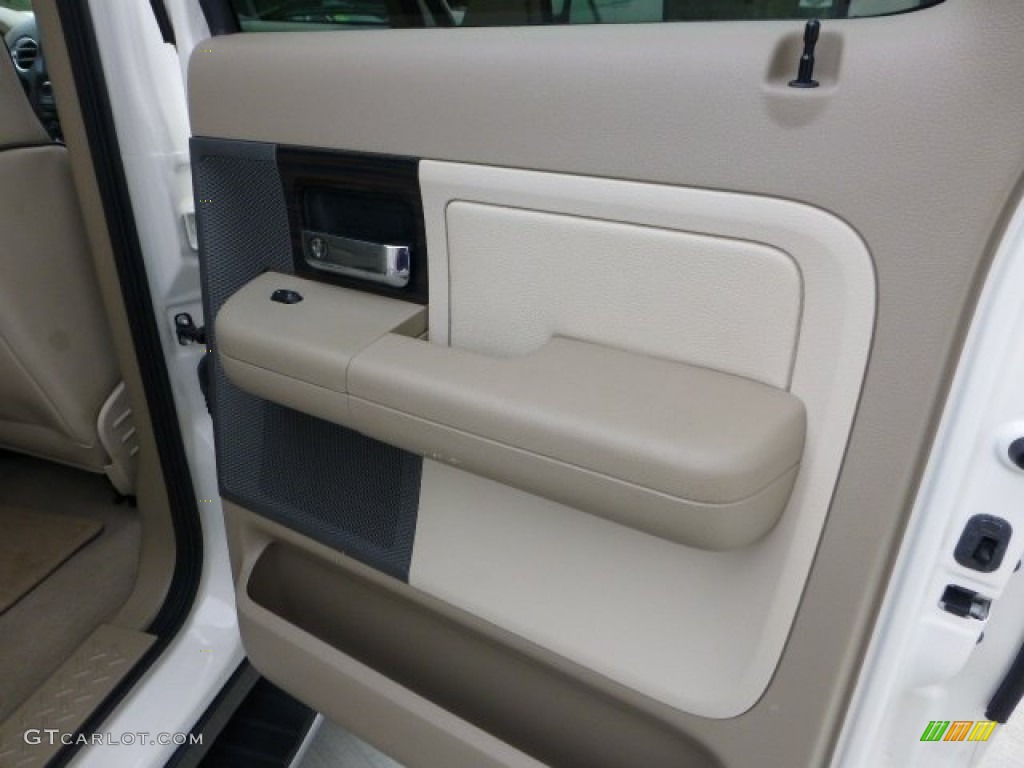 2008 Lincoln Mark LT SuperCrew 4x4 Light Parchment/Espresso Piping Door Panel Photo #70963873