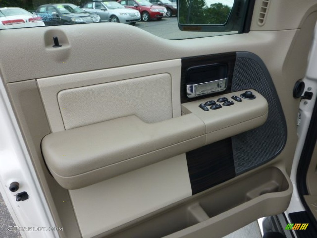 2008 Lincoln Mark LT SuperCrew 4x4 Light Parchment/Espresso Piping Door Panel Photo #70963912