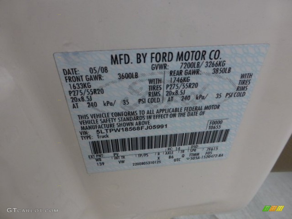 2008 Mark LT Color Code PV for White Chocolate Tri-Coat Photo #70963954
